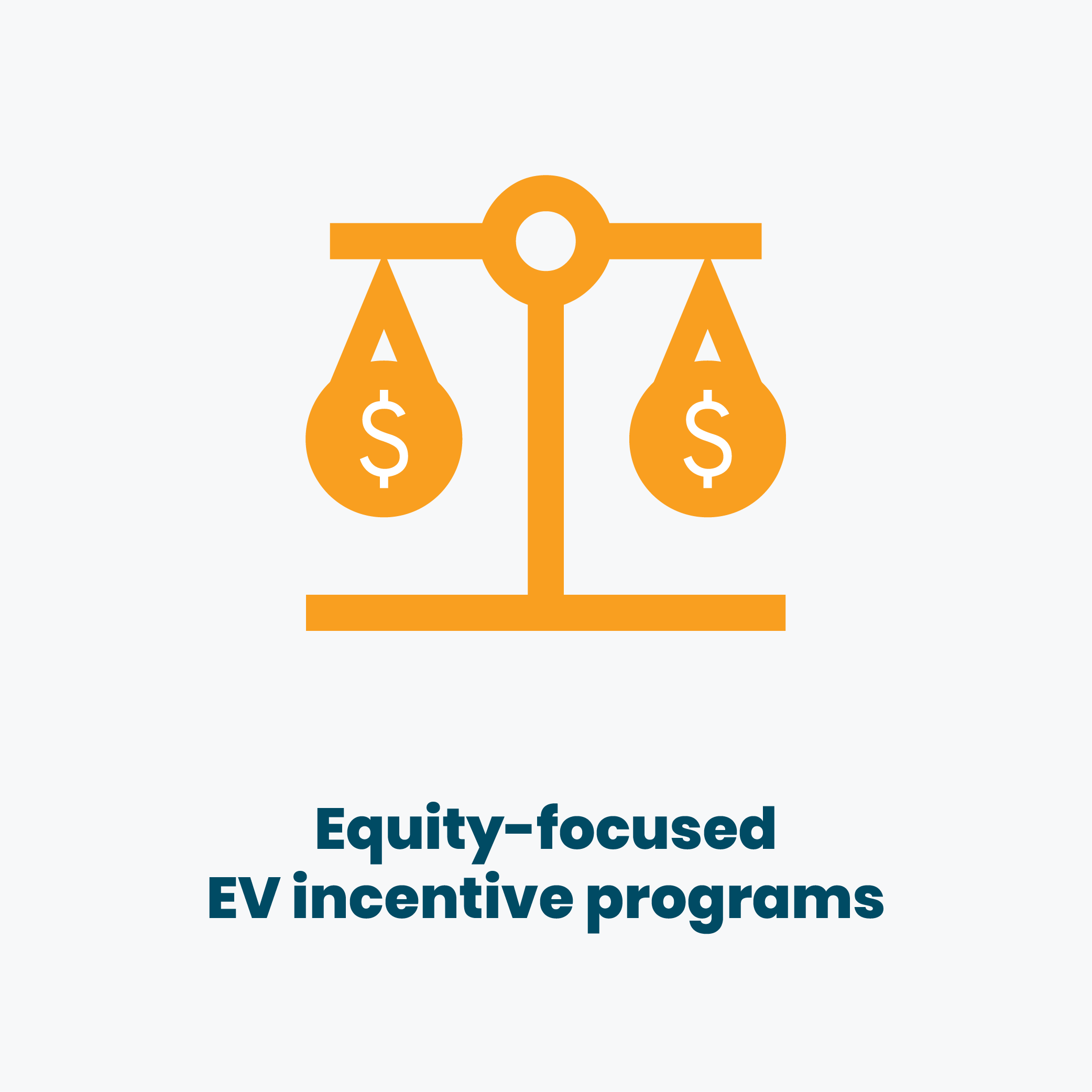 Scale icon to illustrate equitable EV incentives.