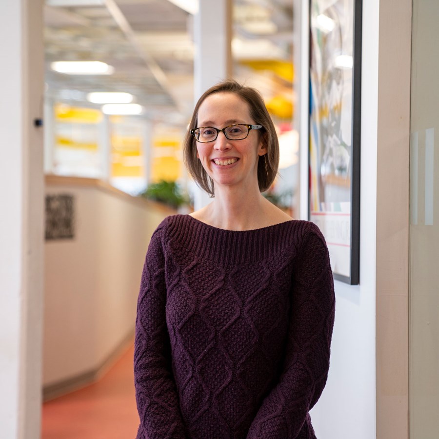 Rebecca Foster in the VEIC office