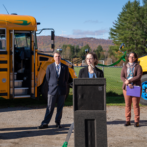 Electric school bus commemoration