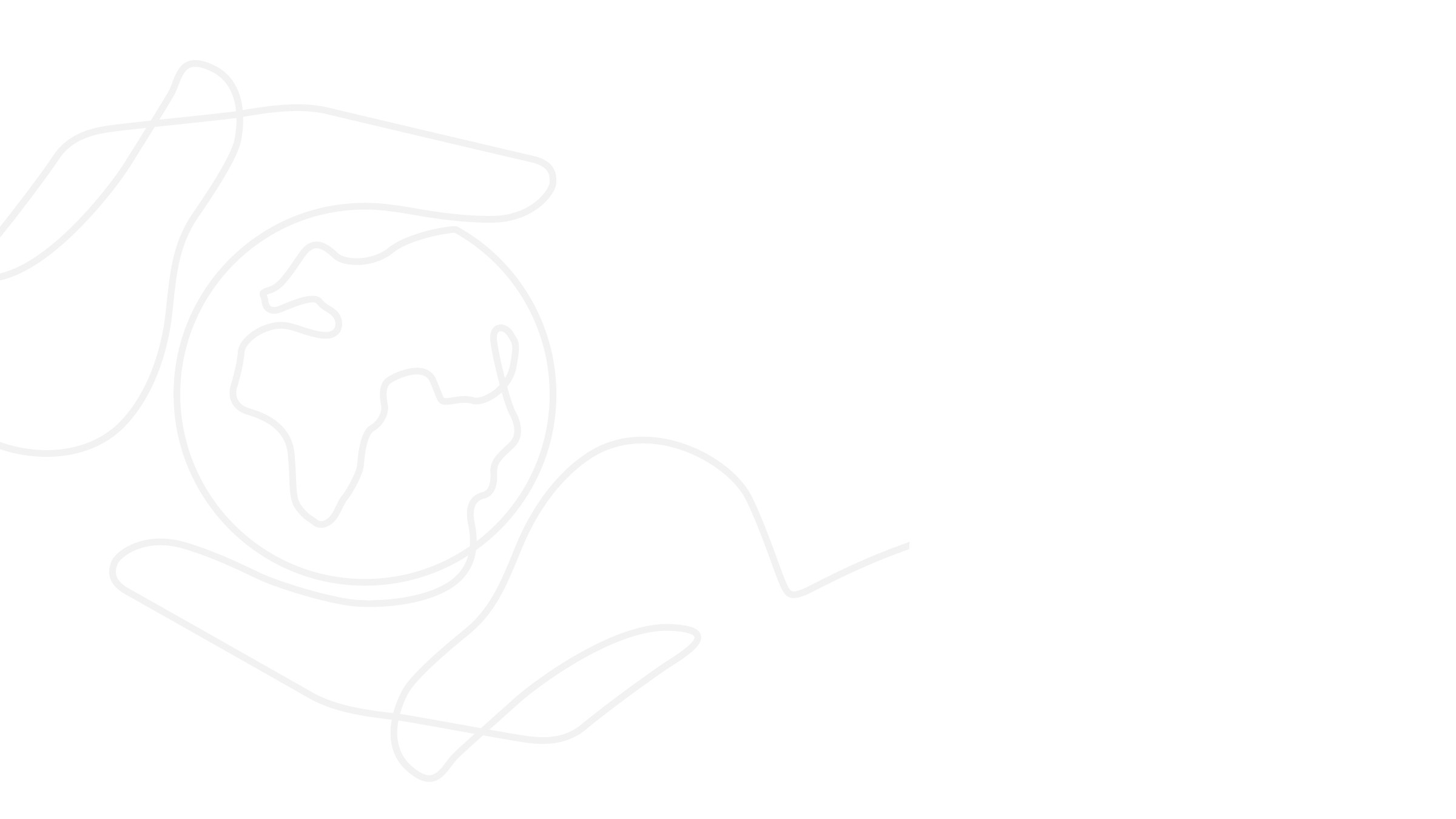 line drawing of Earth in hands